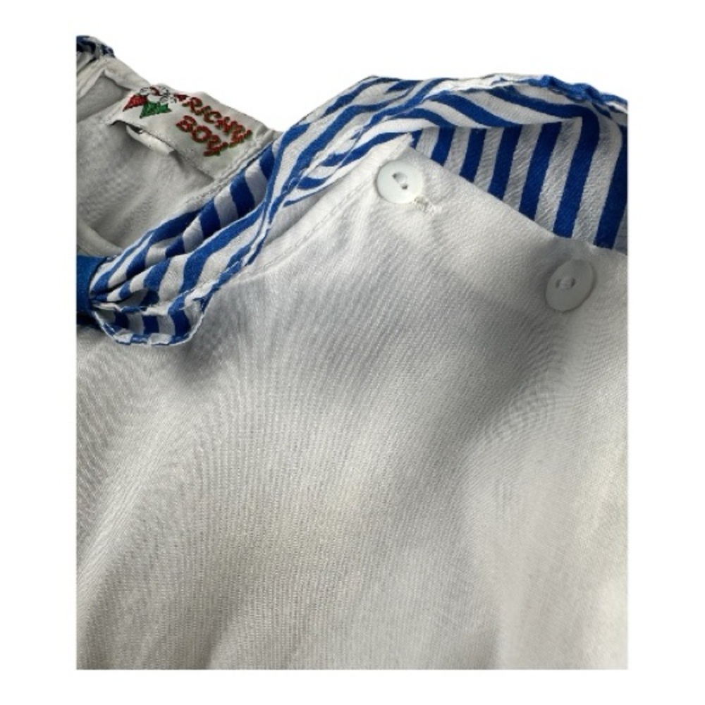 Vintage Richy Boy Toddler Sailor Nautical Striped Short Sleeve Spring Shirt Sz 2 - Picture 4 of 14
